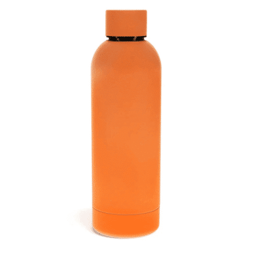 gummierte-edelstahlflasche-orange