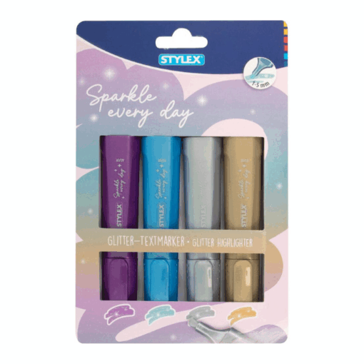Textmarker Glitzer - 4er Set