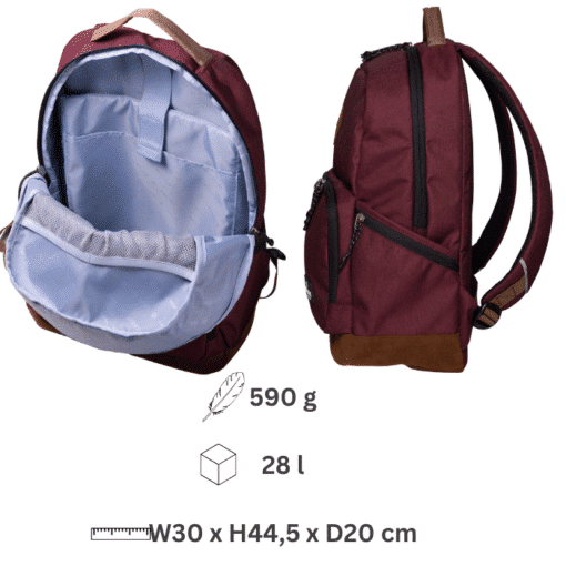 Alternative view of Rucksack (PURE ECO) - Maroon