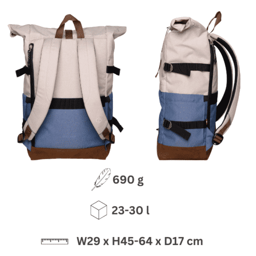 Alternative view of Rucksack (Roll Up Two) - Popcorn & Azure