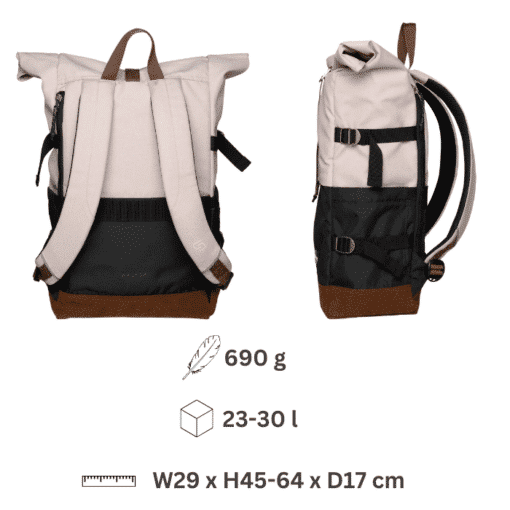 Alternative view of Rucksack (Roll Up Two) - Popcorn & Black