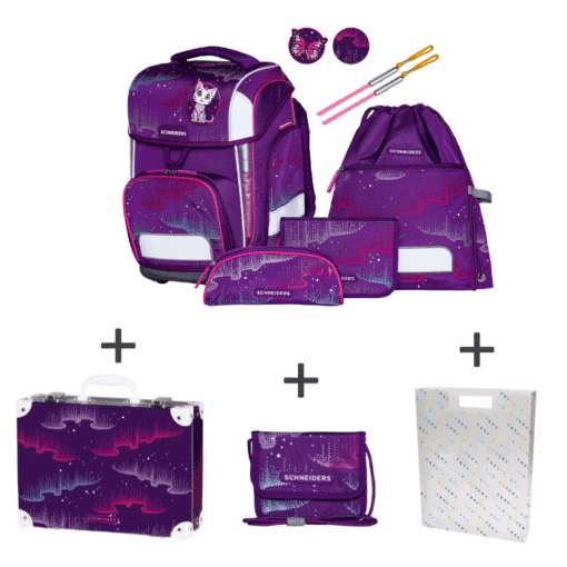 MEGA SET ERGOLITE - Schultasche, Werkkoffer & Co - "Wavy Dots"