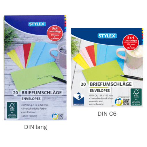 Briefumschläge (bunt) - DIN C6 & DIN Lang