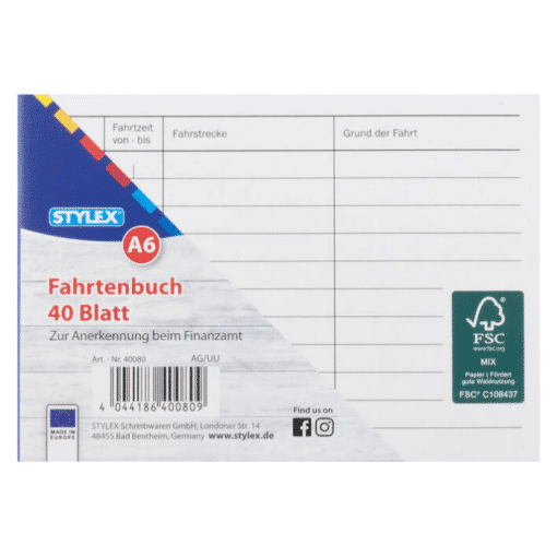 Fahrtenbuch (A6 quer)
